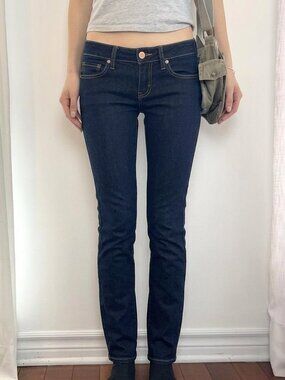 Y2K American Eagle Women's Skinny Jeans Stretch Denim Dark Wash Low rise Size 2